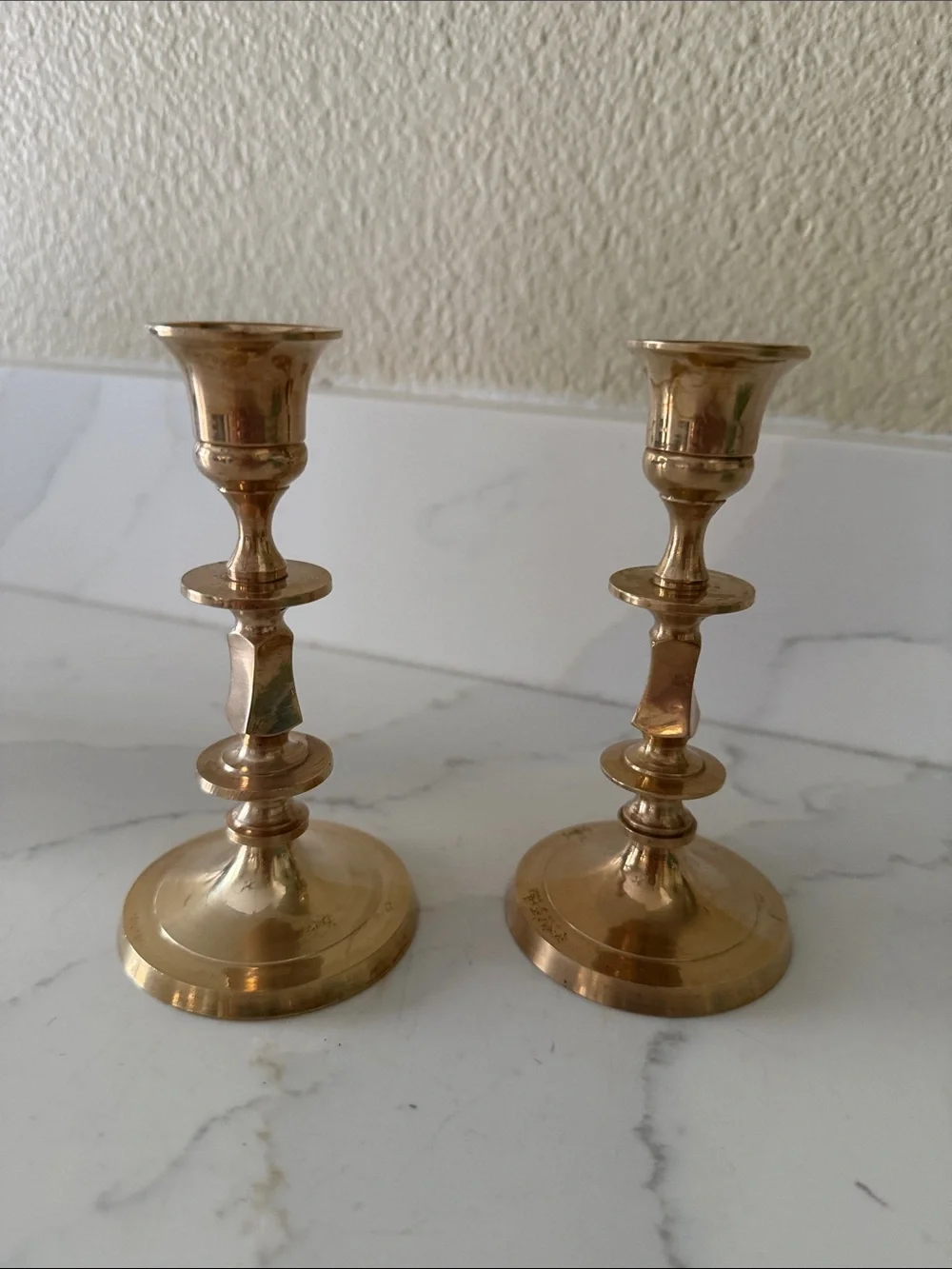 Vintage Brass Candlestick Set of 2
